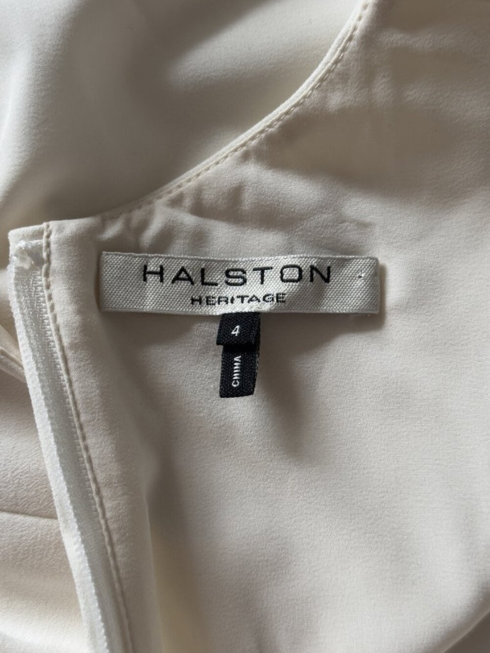 Halston Heritage Ivory Cutout Crepe Gown Size 4 - Picture 7 of 13